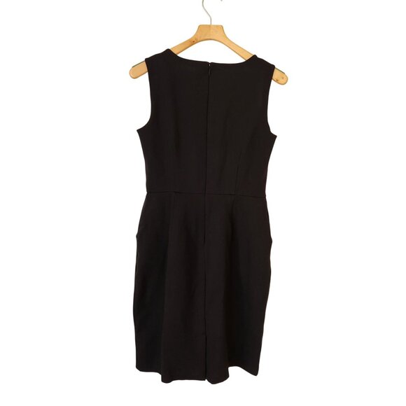 Lands End Black Ponte Sleeveless Sheath Dress Office Work Party Classic Elegant - Picture 2 of 13